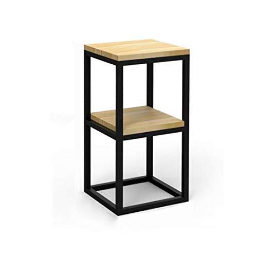 Sheesham Iron Frame Solid Wood Bedside Table for Bedroom Sofa Stool for Living Room - Furnishiaa -  -